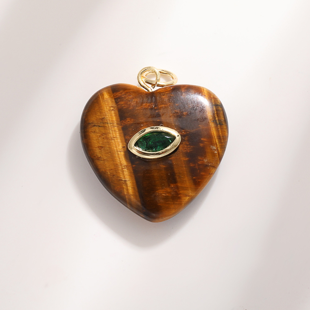 A1643 heart shaped tiger stone