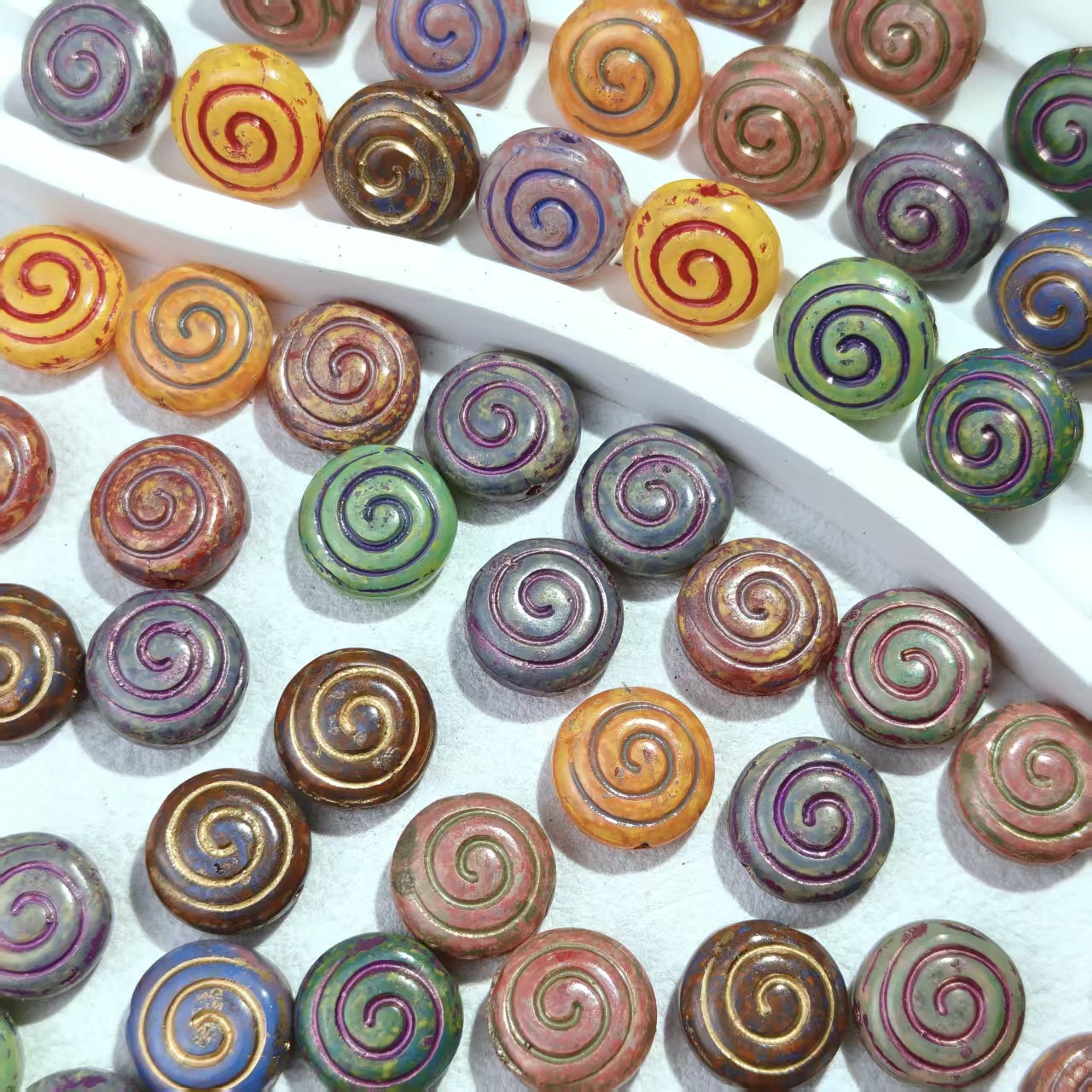 Spiral flat beads·12*12*6.5mm