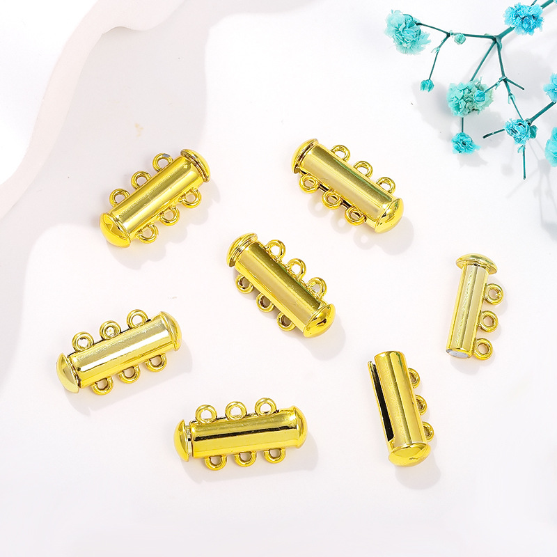 three rows 14K gold plated