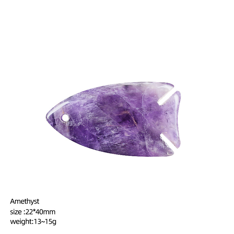 Amethyst fathead fish pendant