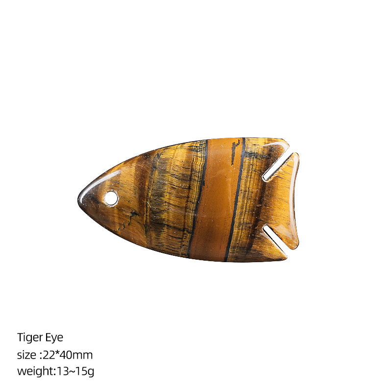 Tiger eye stone fathead fish pendant