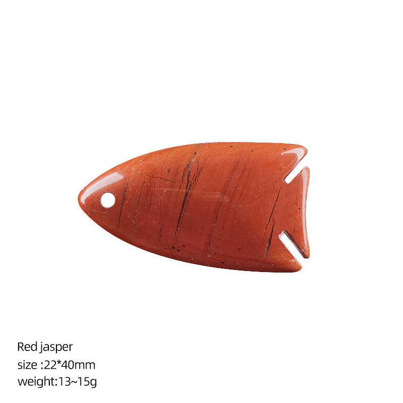 Red jasper fat head fish pendant