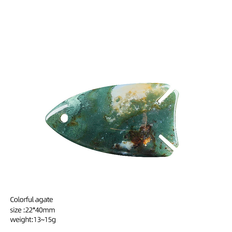 Indian agate fathead fish pendant