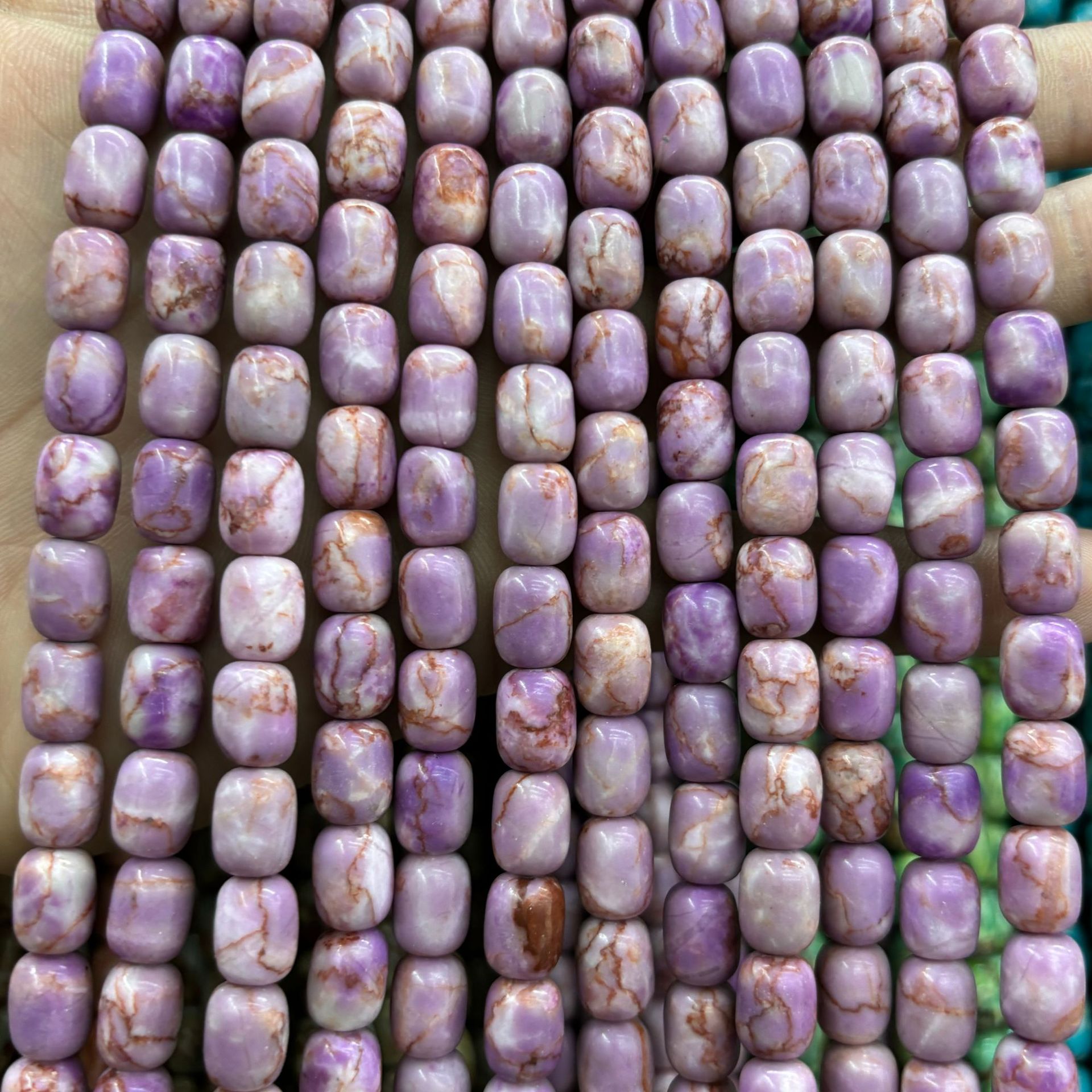 Light purple imperial stone bucket beads