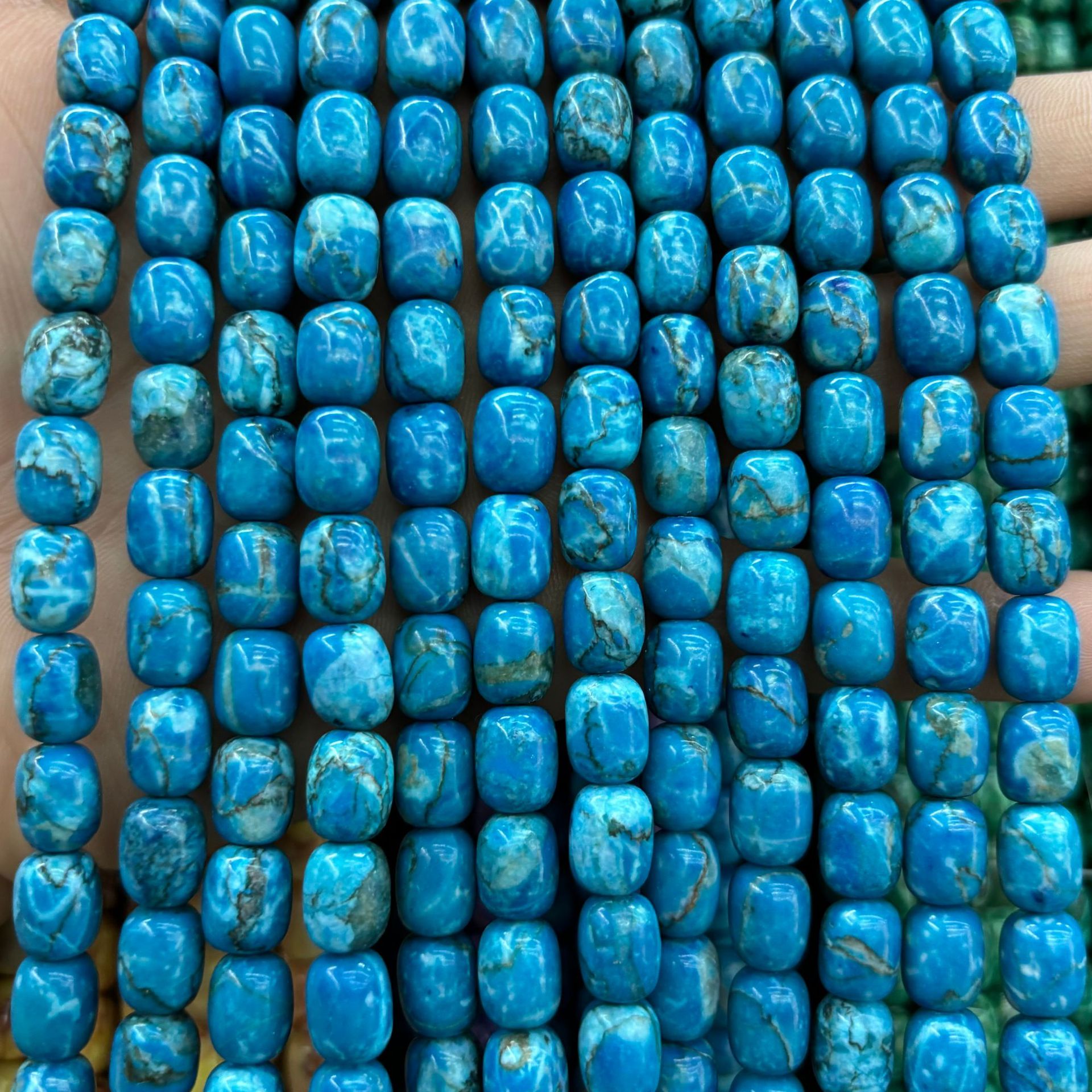 Blue emperor stone bucket beads