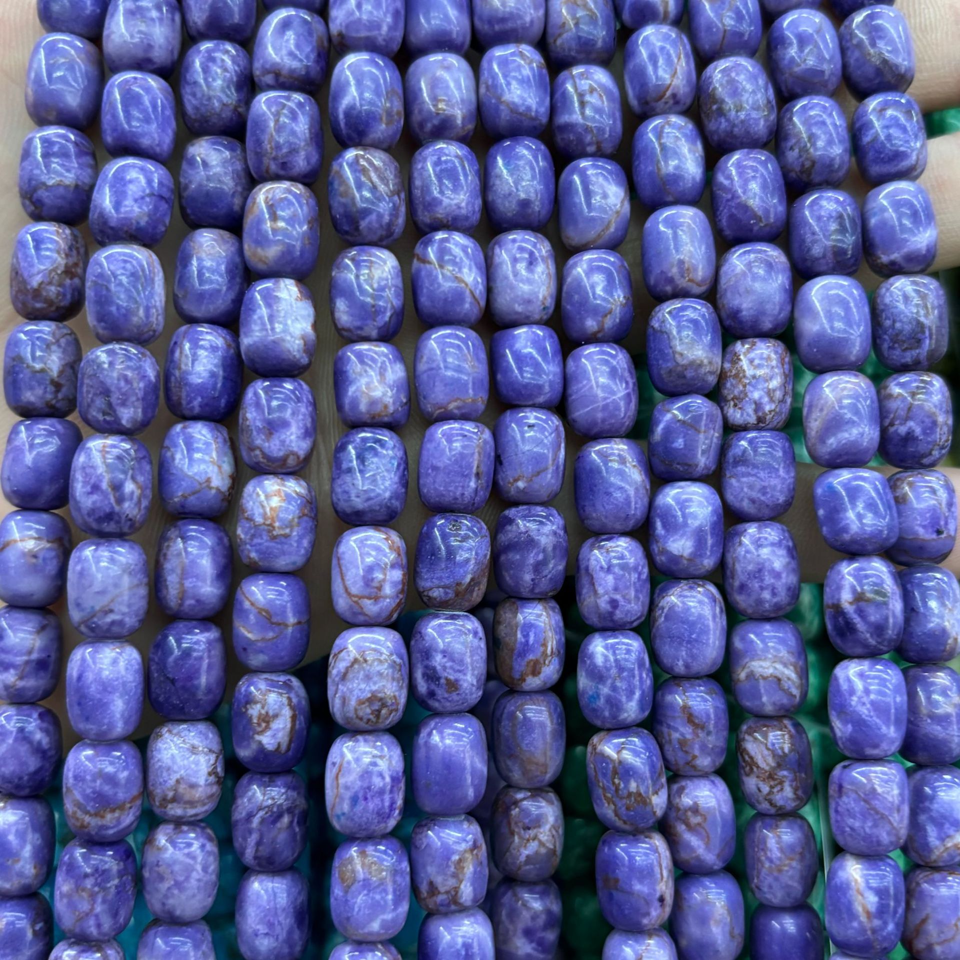 Blue purple imperial stone bucket beads