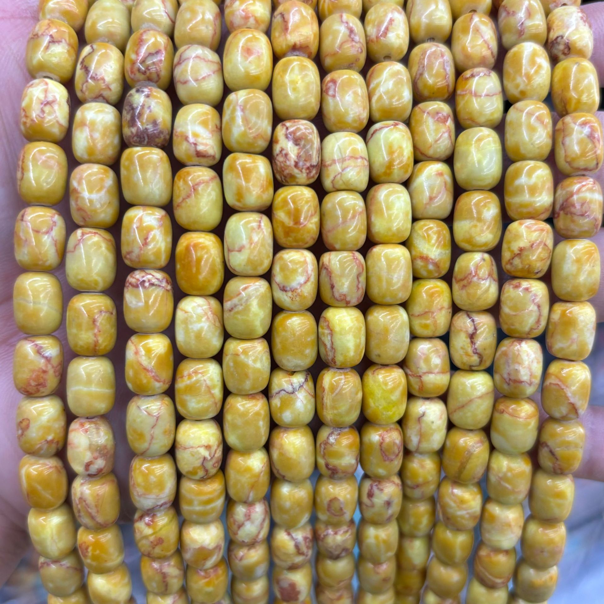 Yellow emperor stone bucket beads