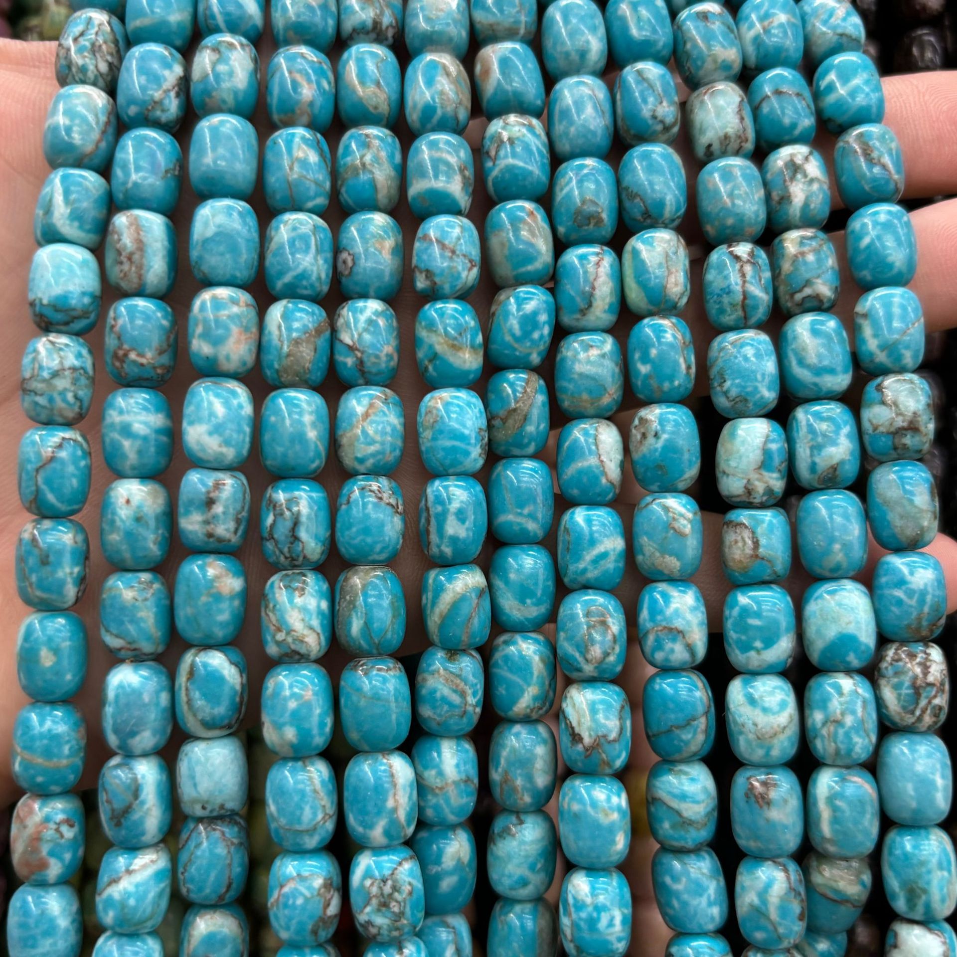 Sky blue emperor stone bucket beads