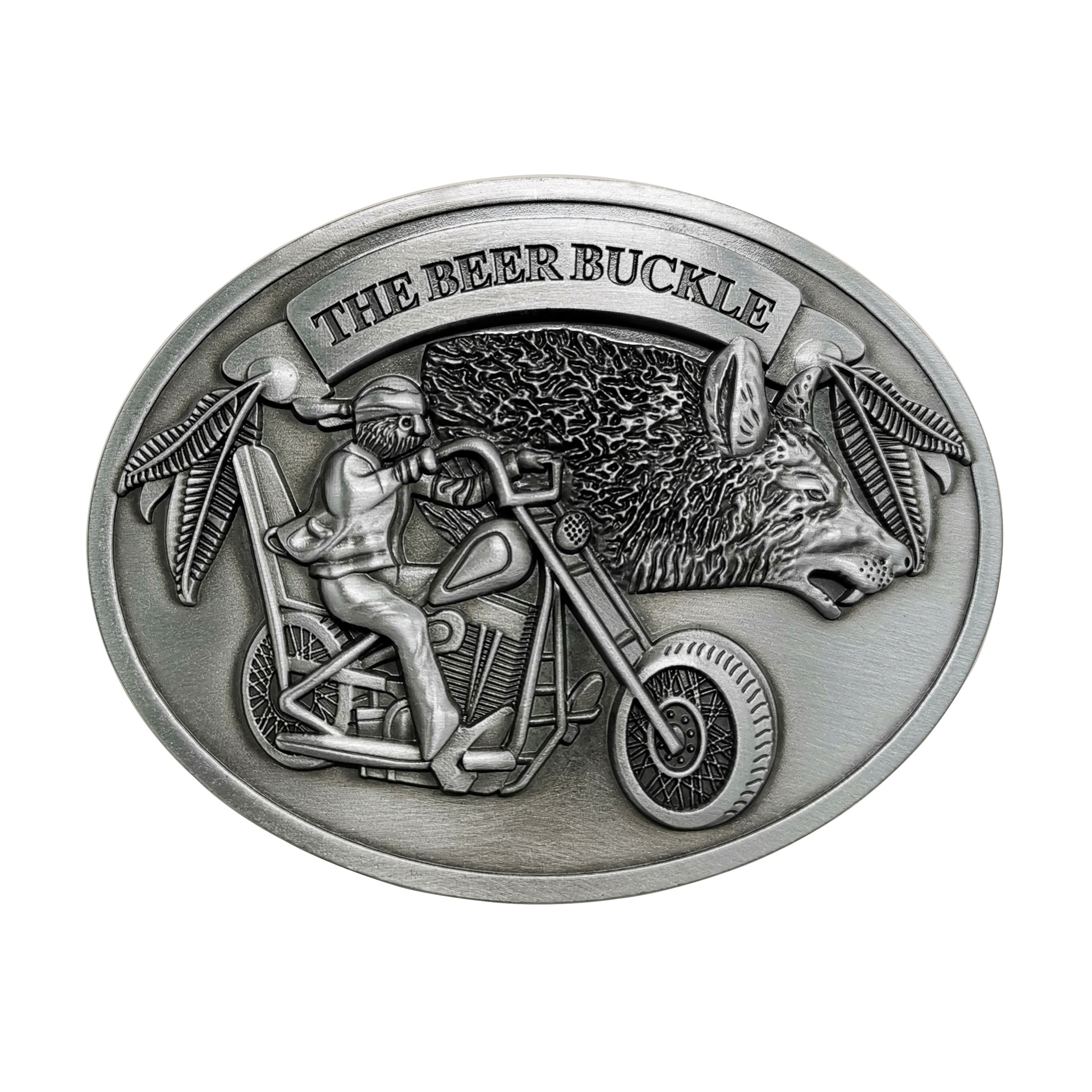 Wolf head motorcycle ancient tin