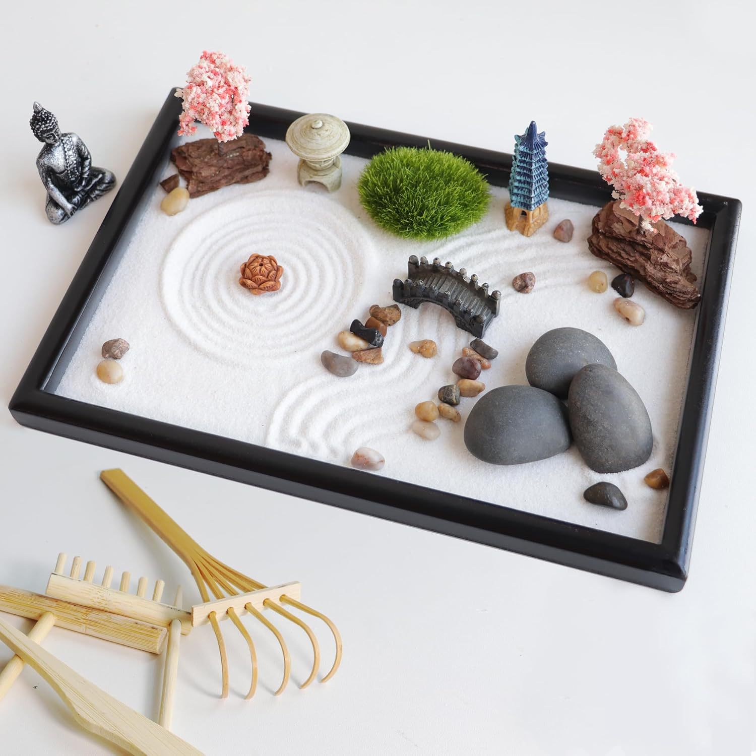 Zen garden set (28*19*2.8cm) single small sand rake