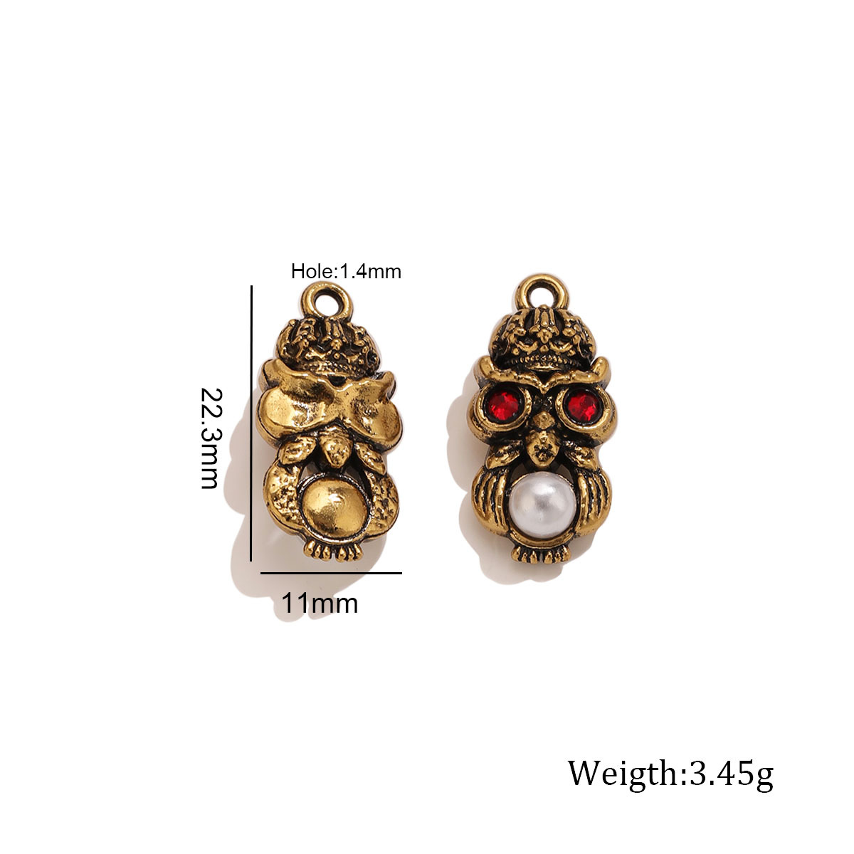 Red eyes owl pearl pendant