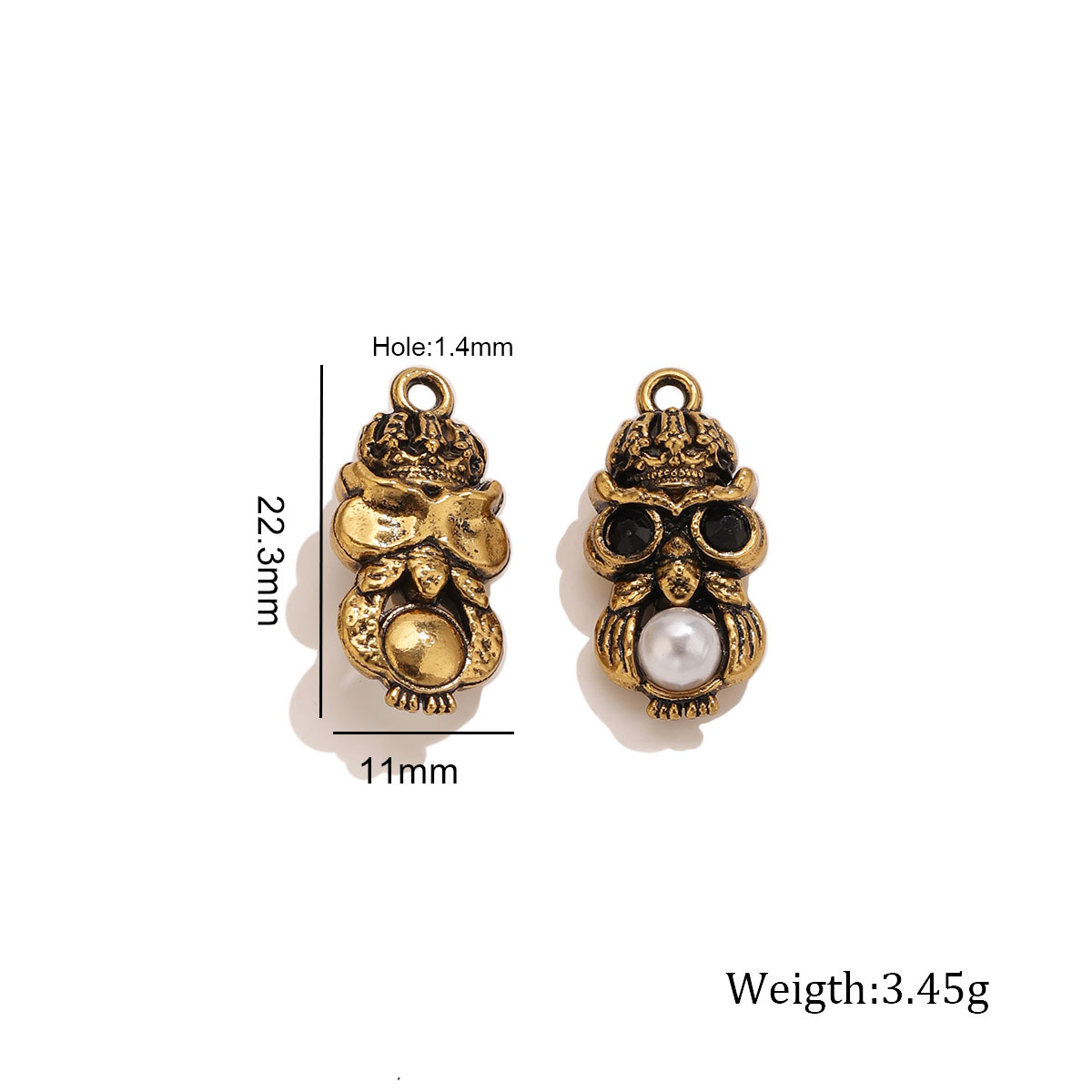 Black eyed owl pearl pendant