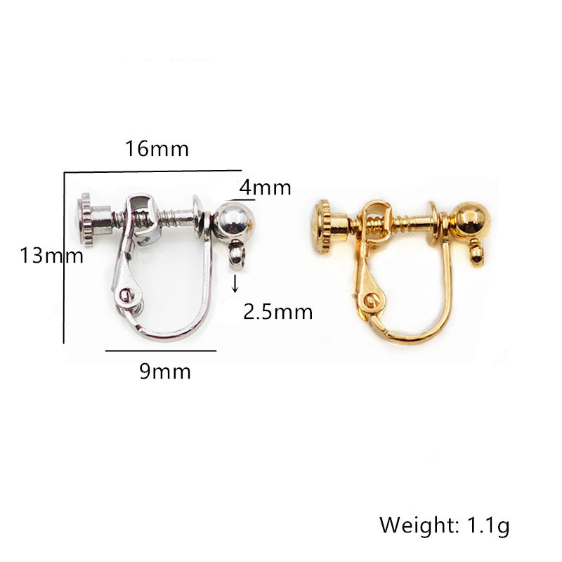 Screw ear clip welding 4mm bead cross seamless ring style