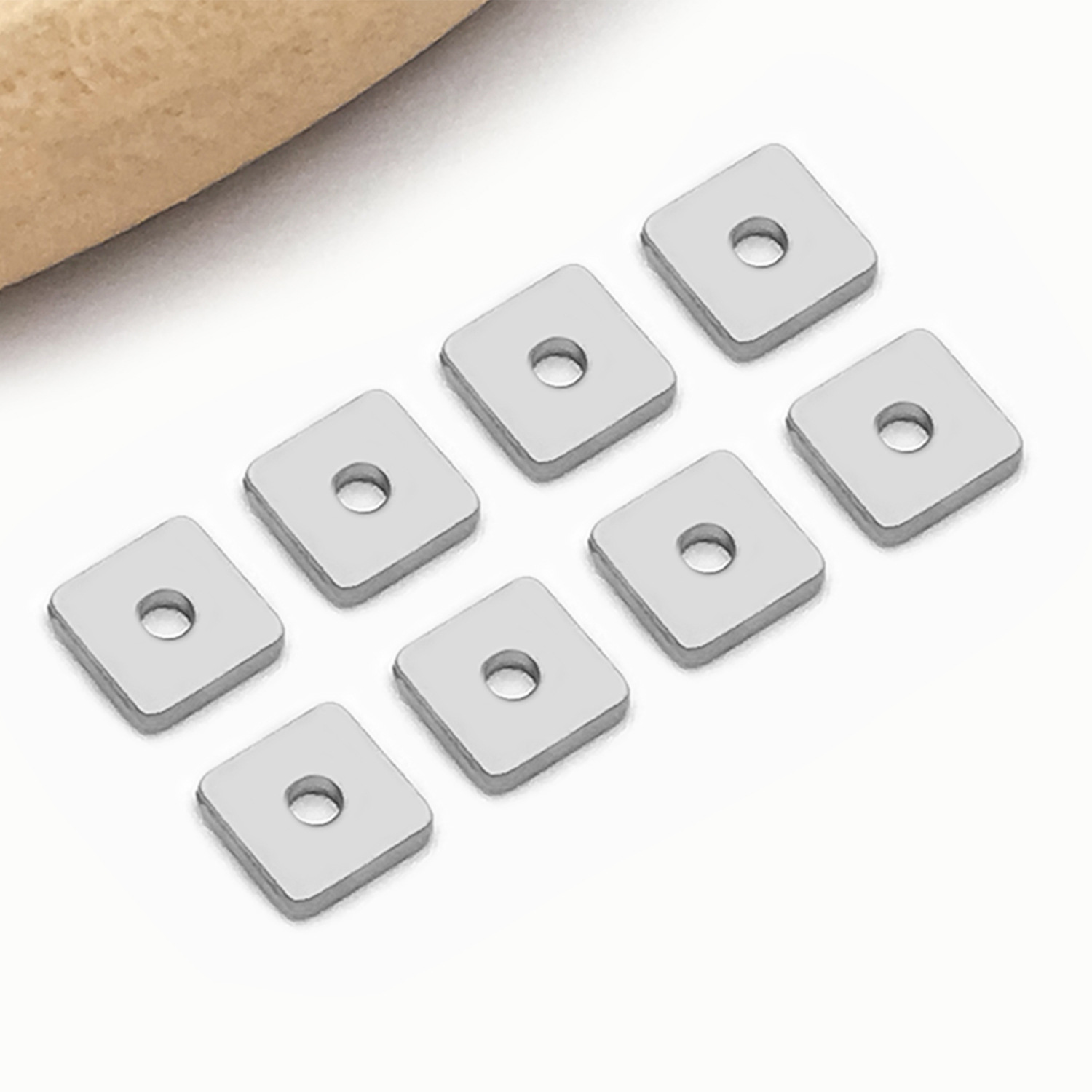 4x4x1mm steel color stainless steel square spacer-t2008