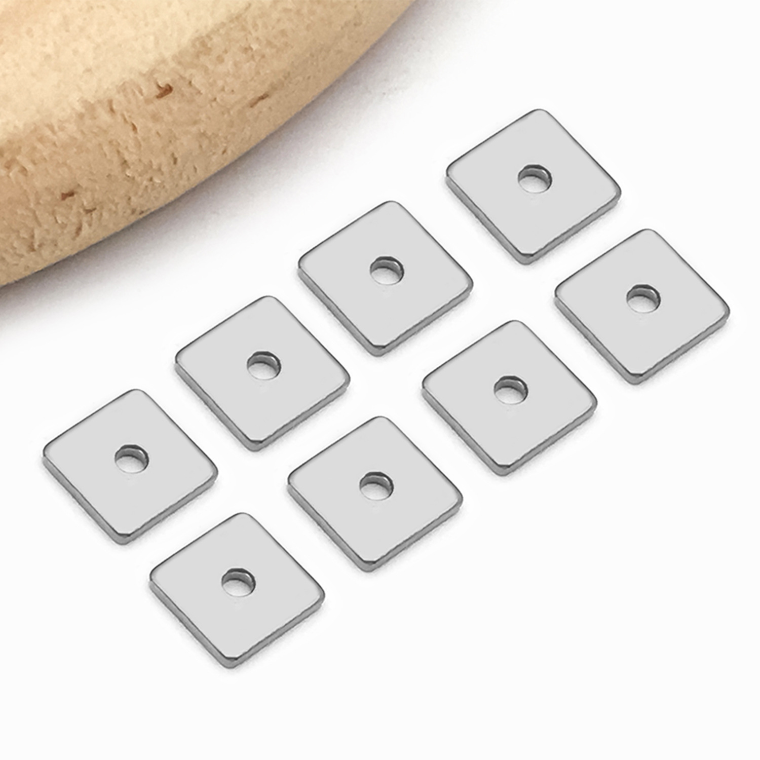 5x5x1mm steel color stainless steel square spacer-t2009
