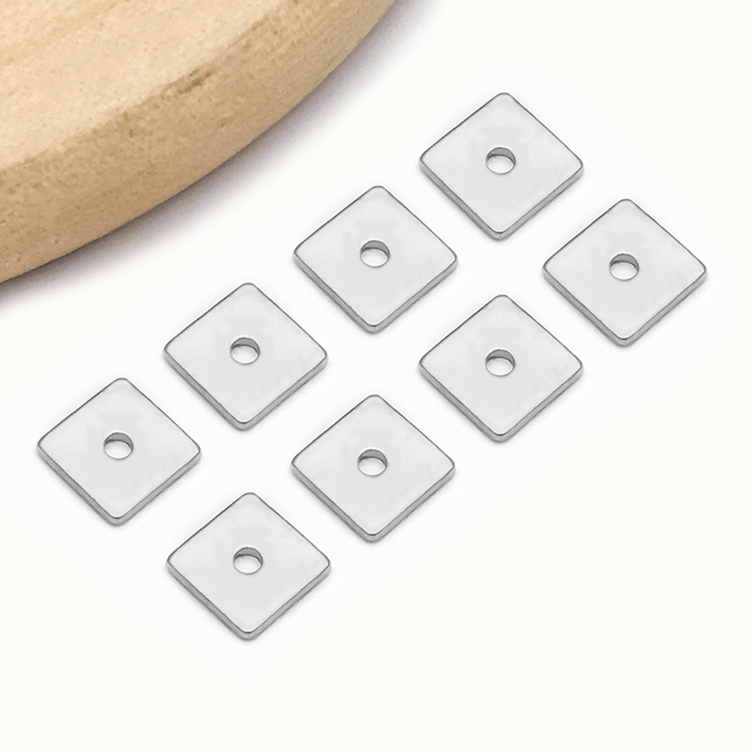 6x6x1mm steel color stainless steel square spacer-t2010