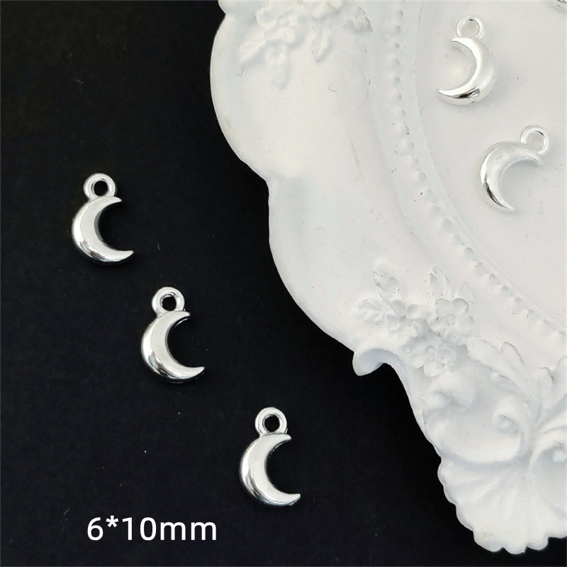 A170 [bright silver] moon 6*10mm