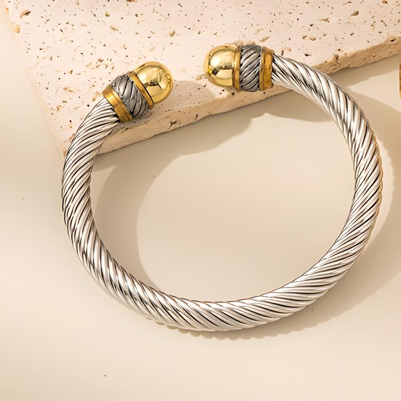 Gold between steel color   yellow pearls