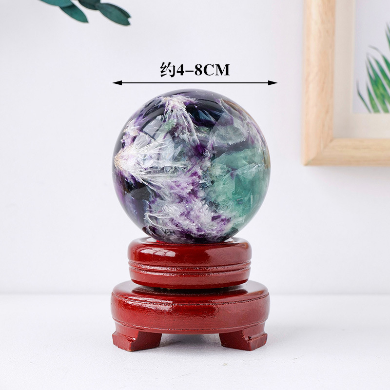 Feather fluorite ball