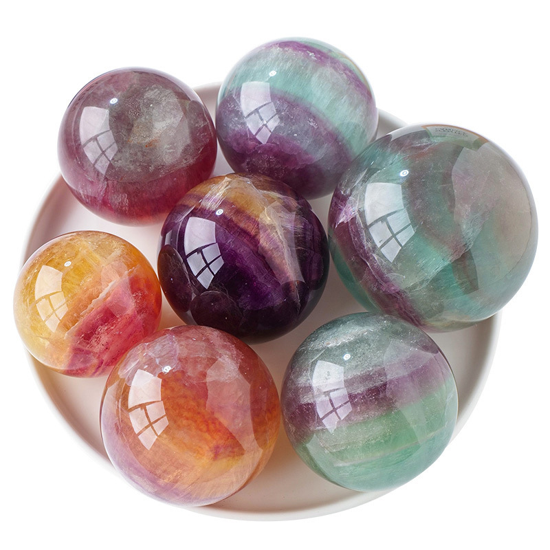Colorful watermelon fluorite ball
