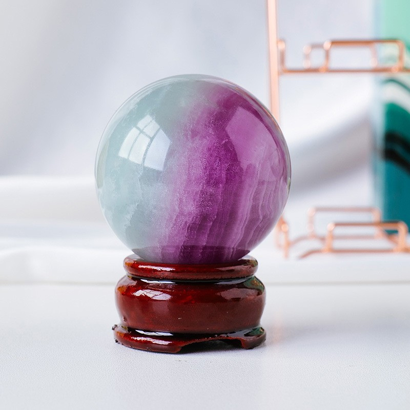 Watermelon fluorite ball