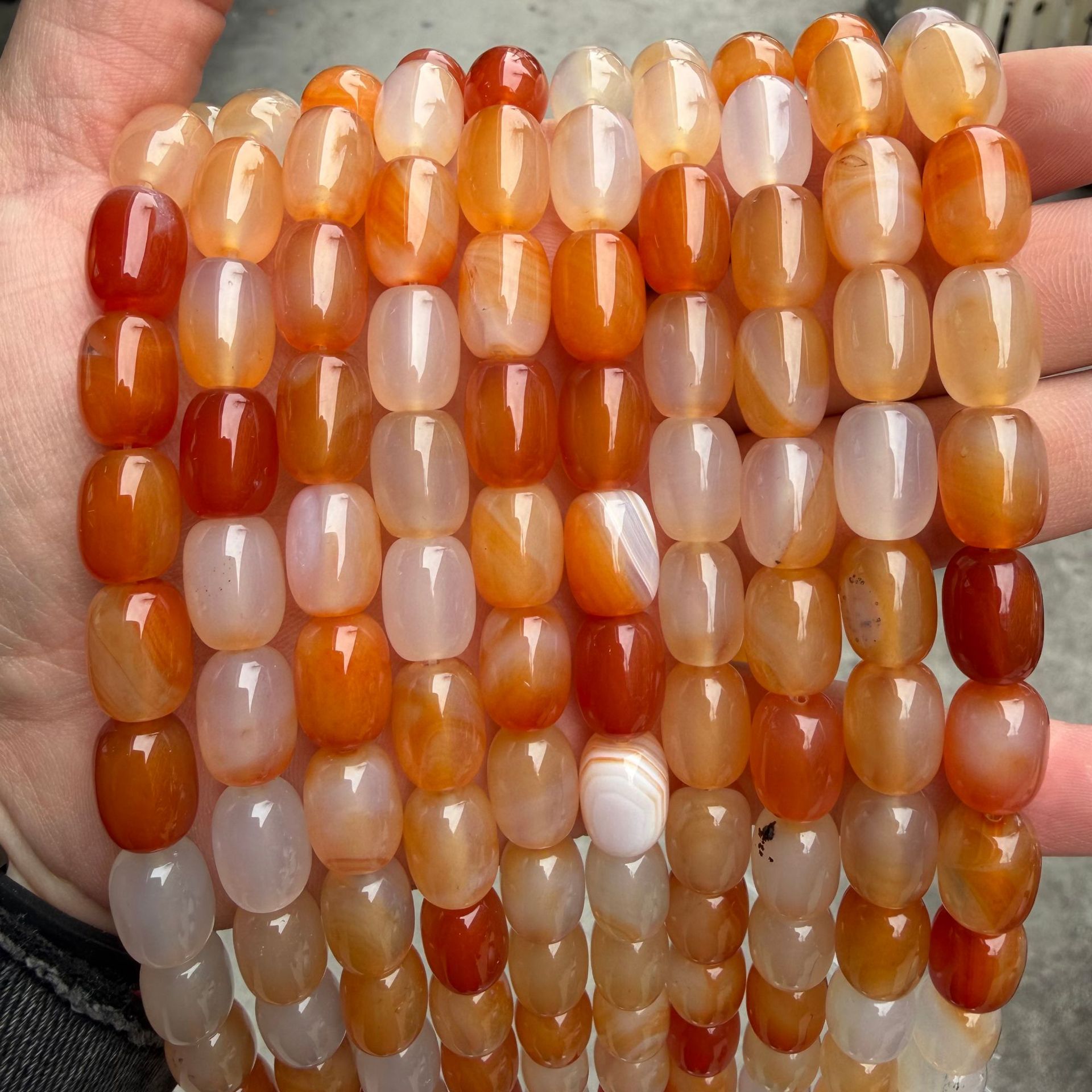 Light red striped agate