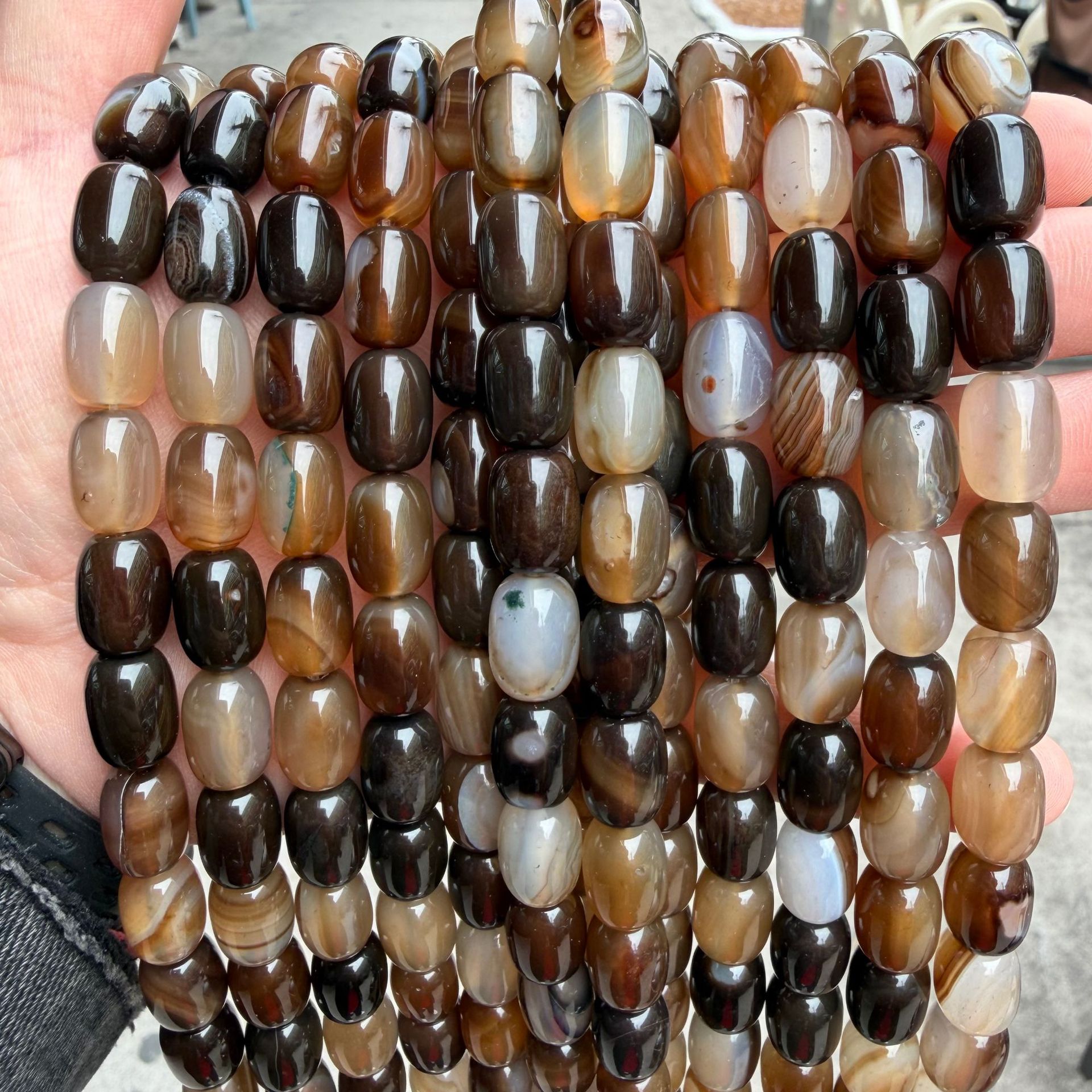 Coffee striped agate