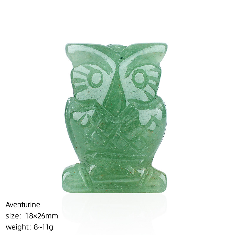 Green aventurine owl