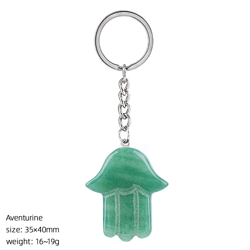 Green aventurine keychain