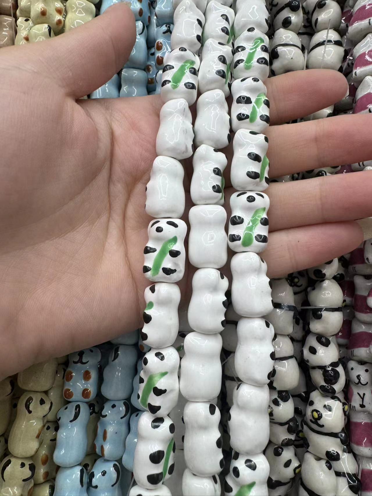 Black and white green bear