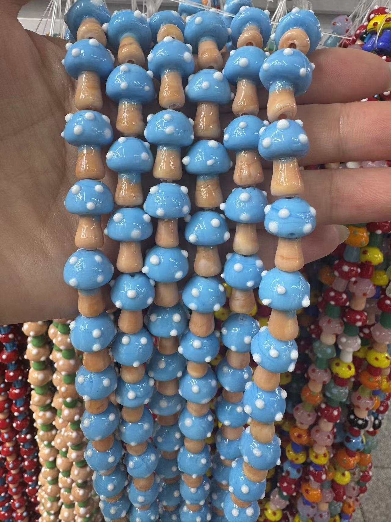 Blue hat   meat powder pole