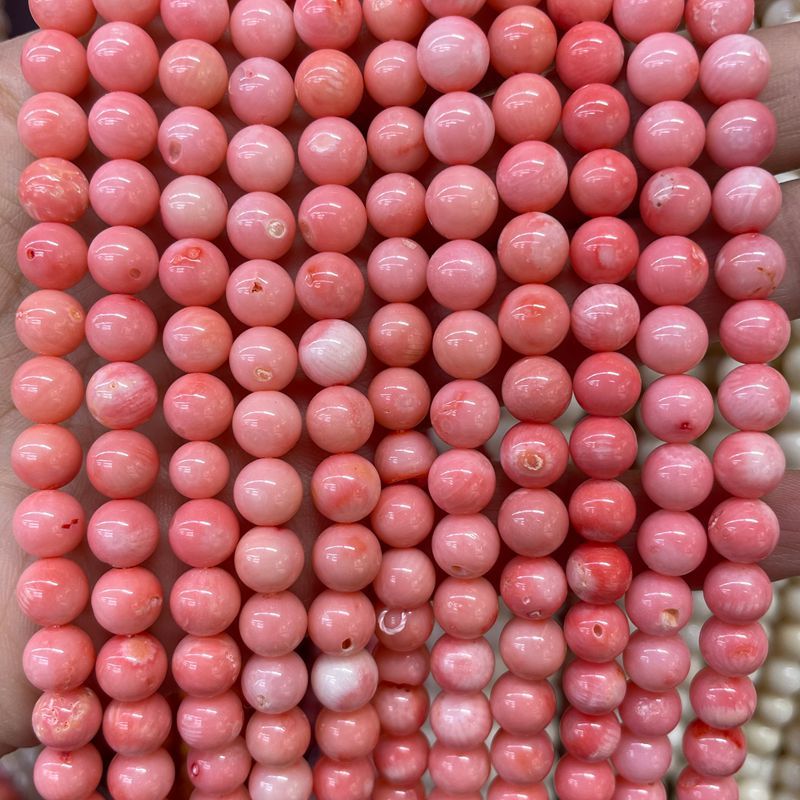 Dyed pink coral [about 7.2mm]