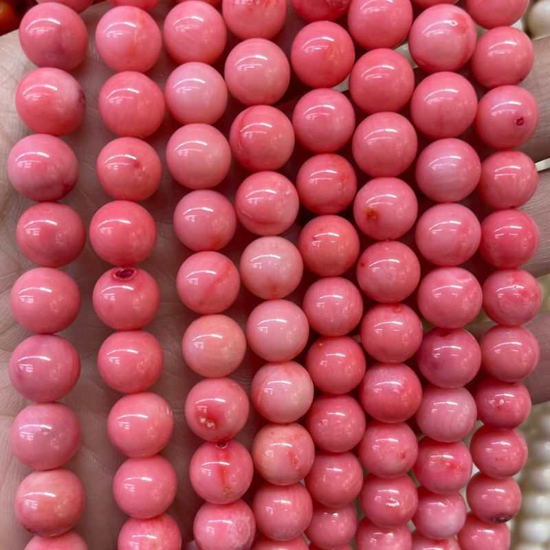 Dyed pink coral [about 8-8.2mm]