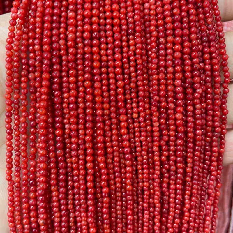 Dyed red coral [about 3.5mm]