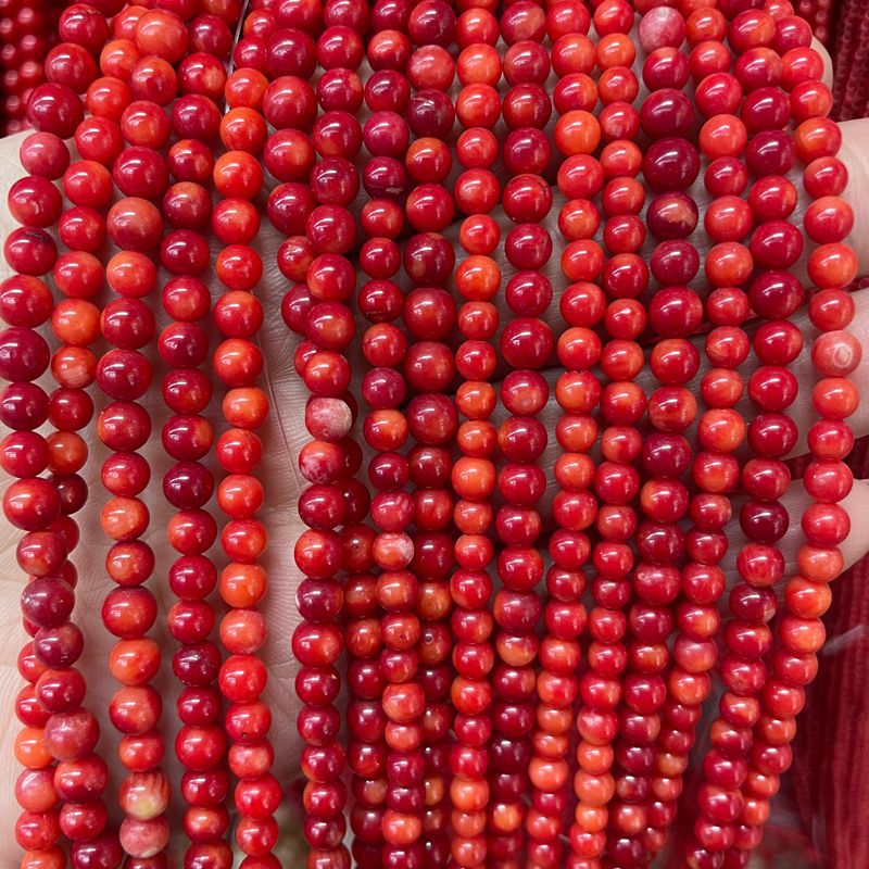 Dyed red coral [about 4.5mm]