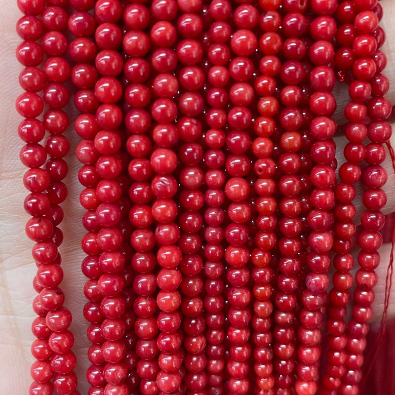 Dyed red coral [about 4.8-5mm]
