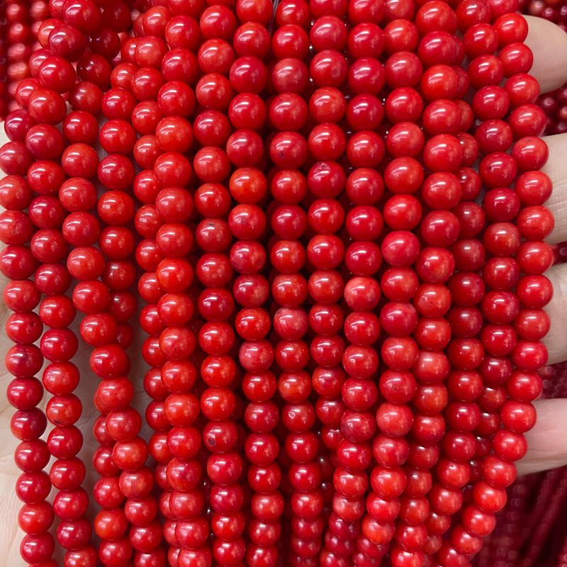 Dyed red coral [about 6mm]