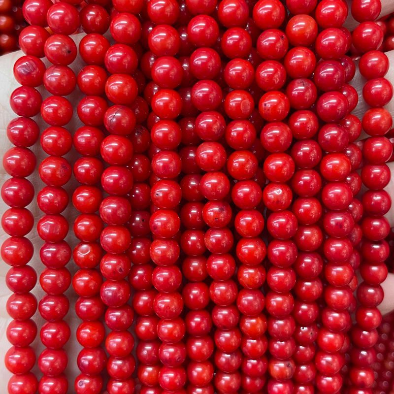 Dyed red coral [about 6.7-7mm]