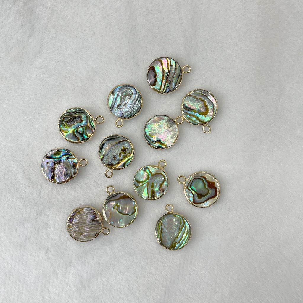 14mm abalone round single hanging