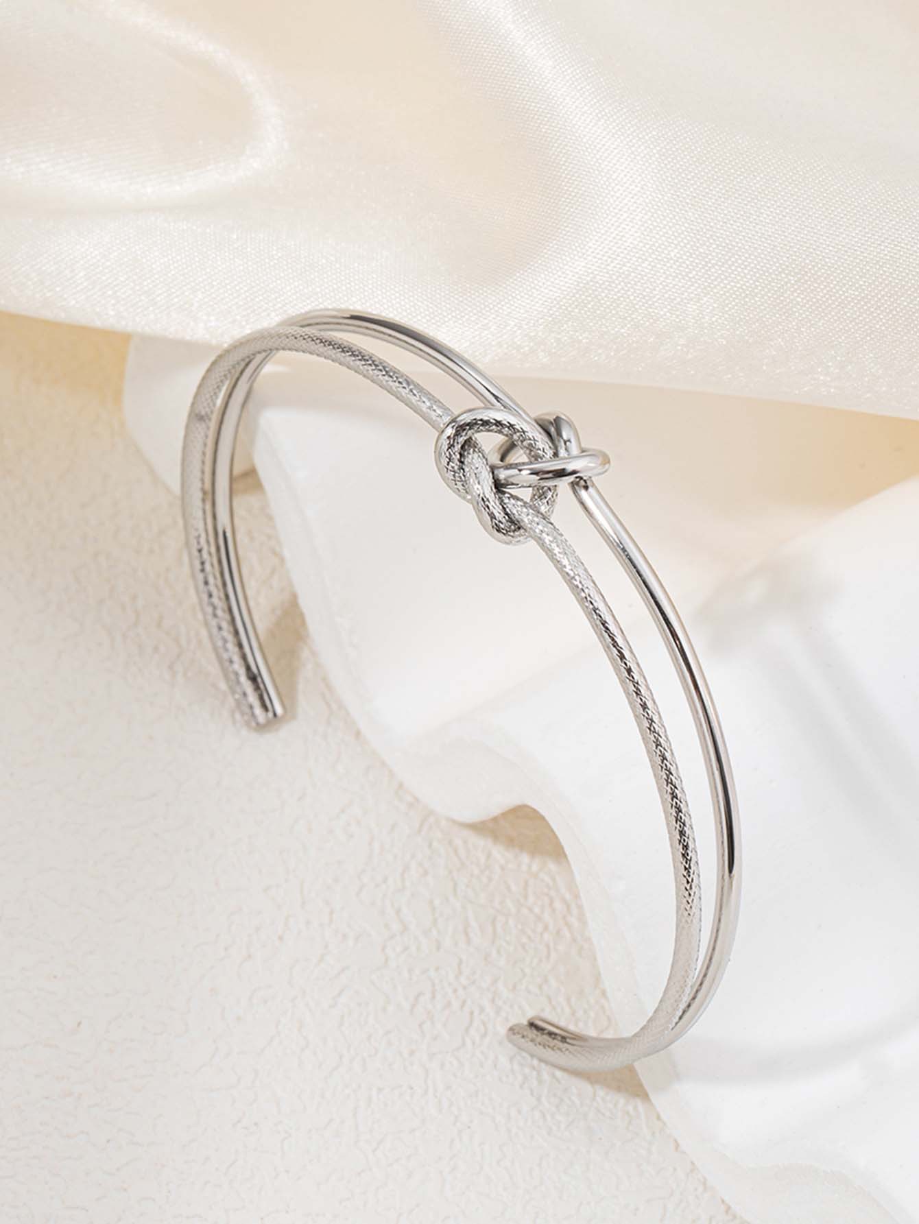 Double love knot-semi-matte-steel color