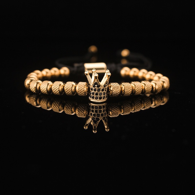 Golden crown with black zirconium