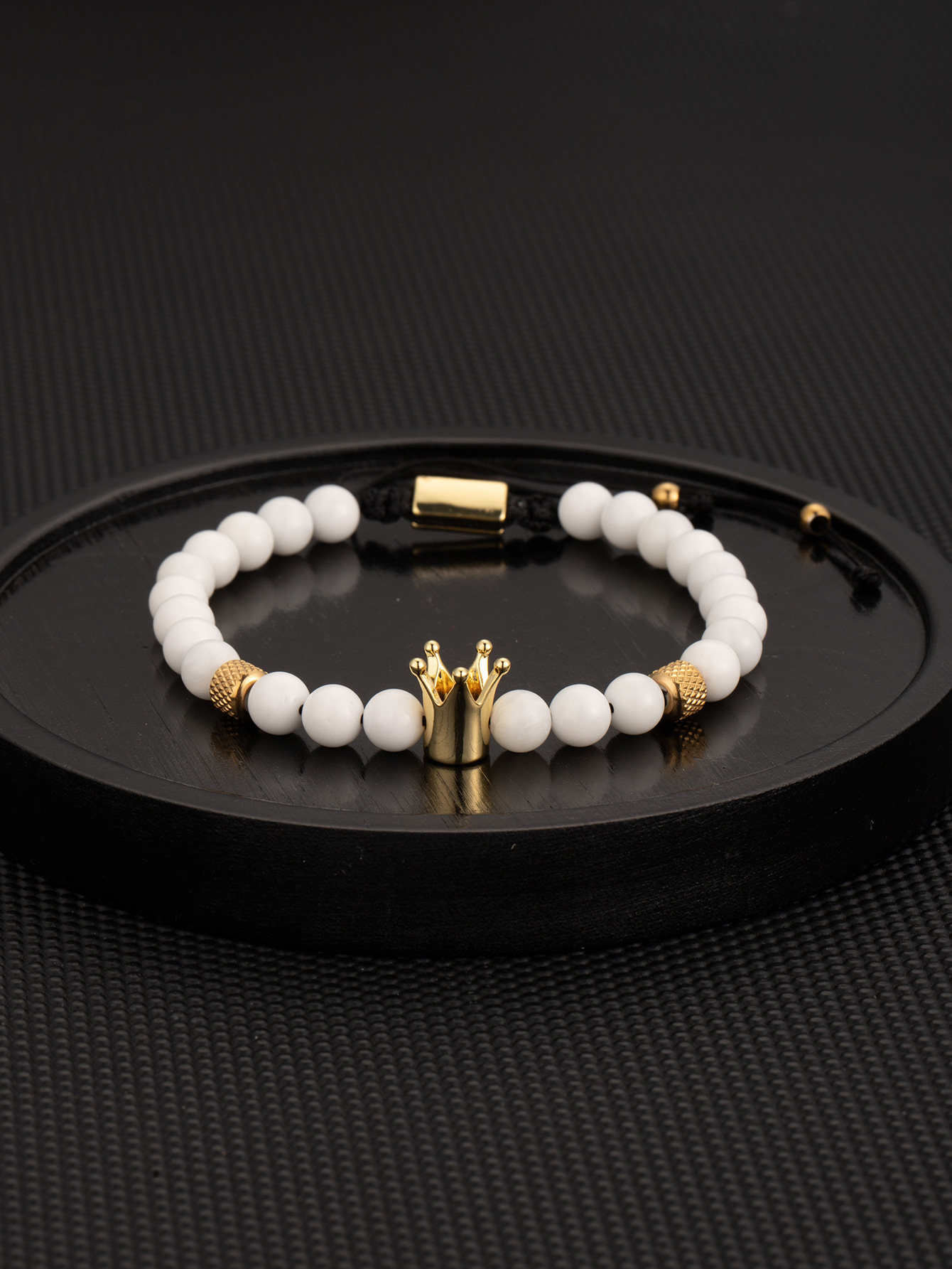 Golden crown white stone