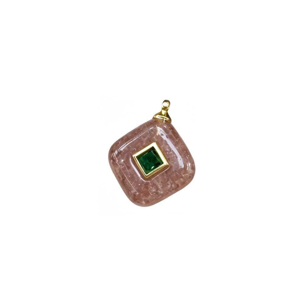 Diamond shaped red strawberry crystal