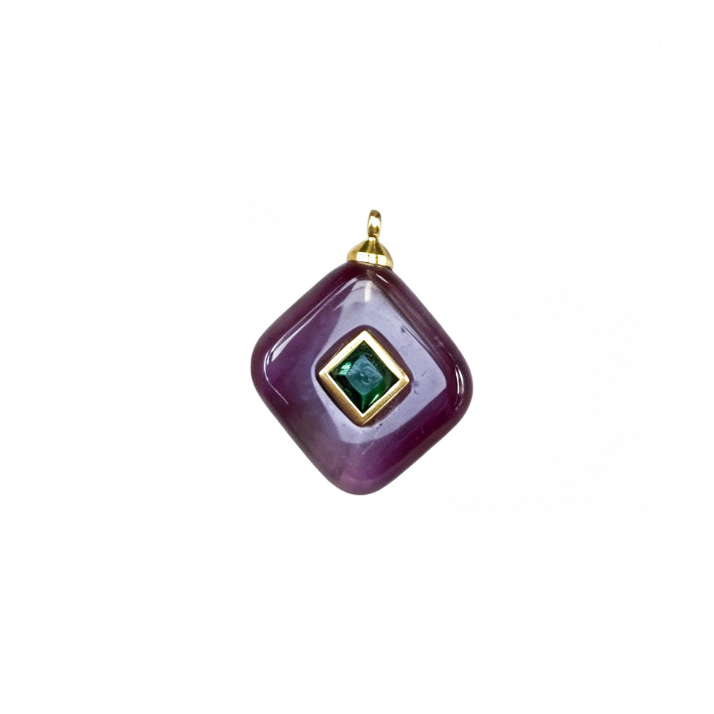 Diamond shaped purple chalcedony