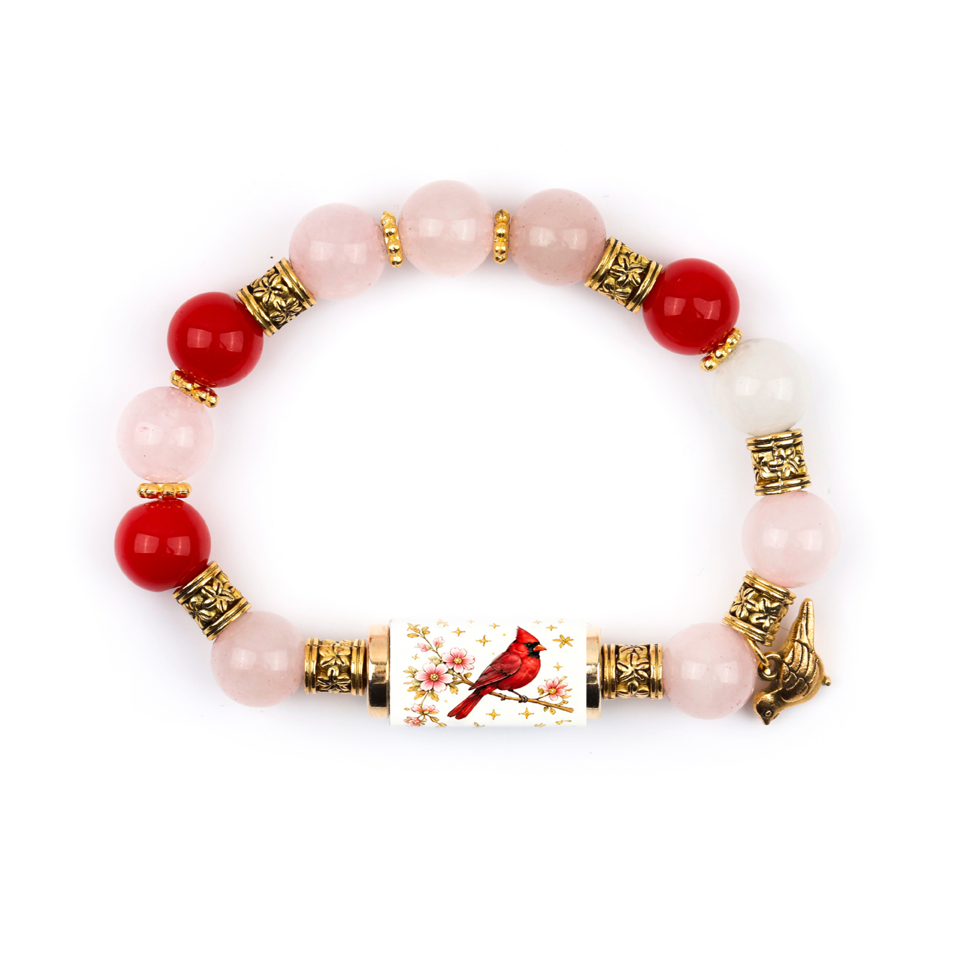 Red bird crystal bracelet
