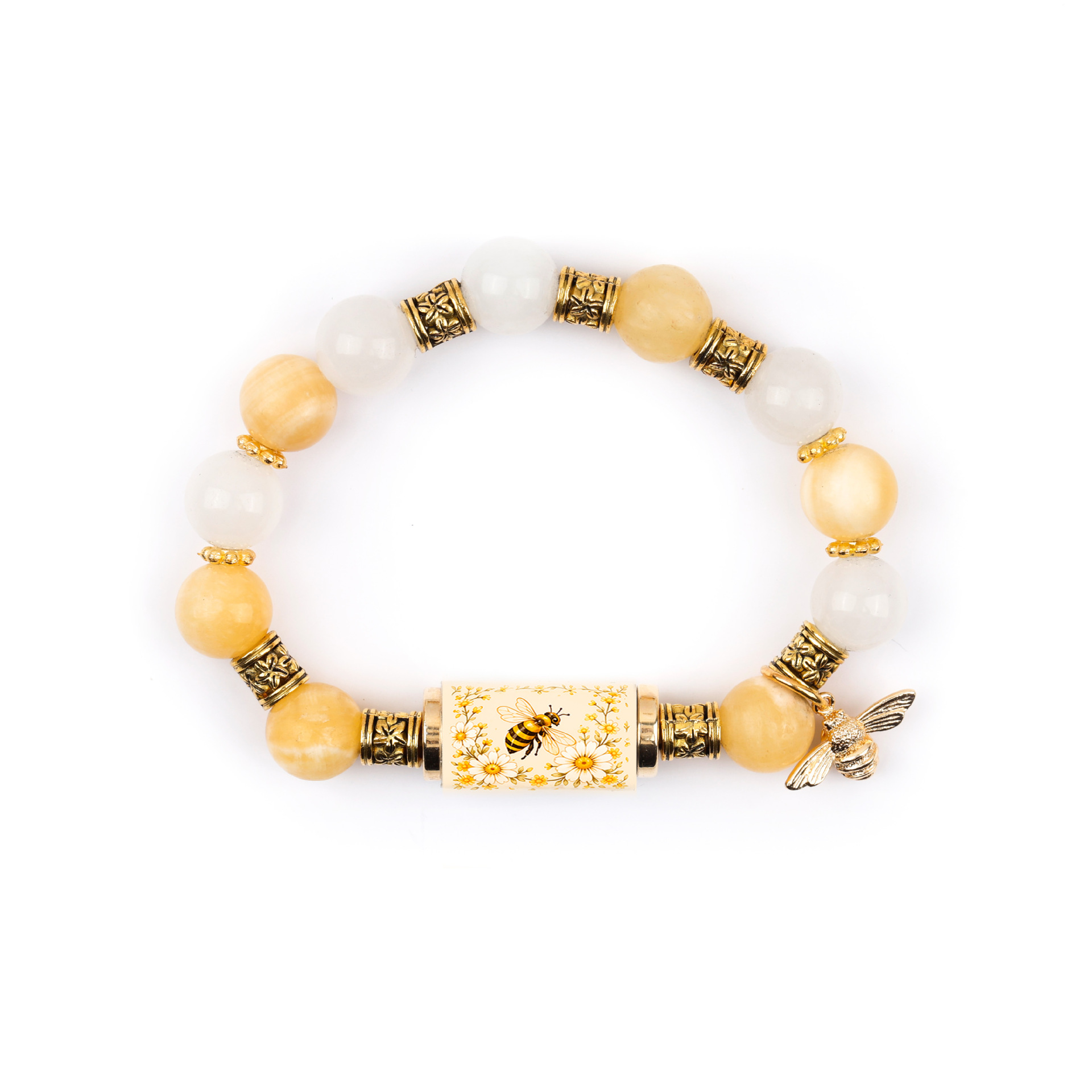 Golden bee crystal bracelet