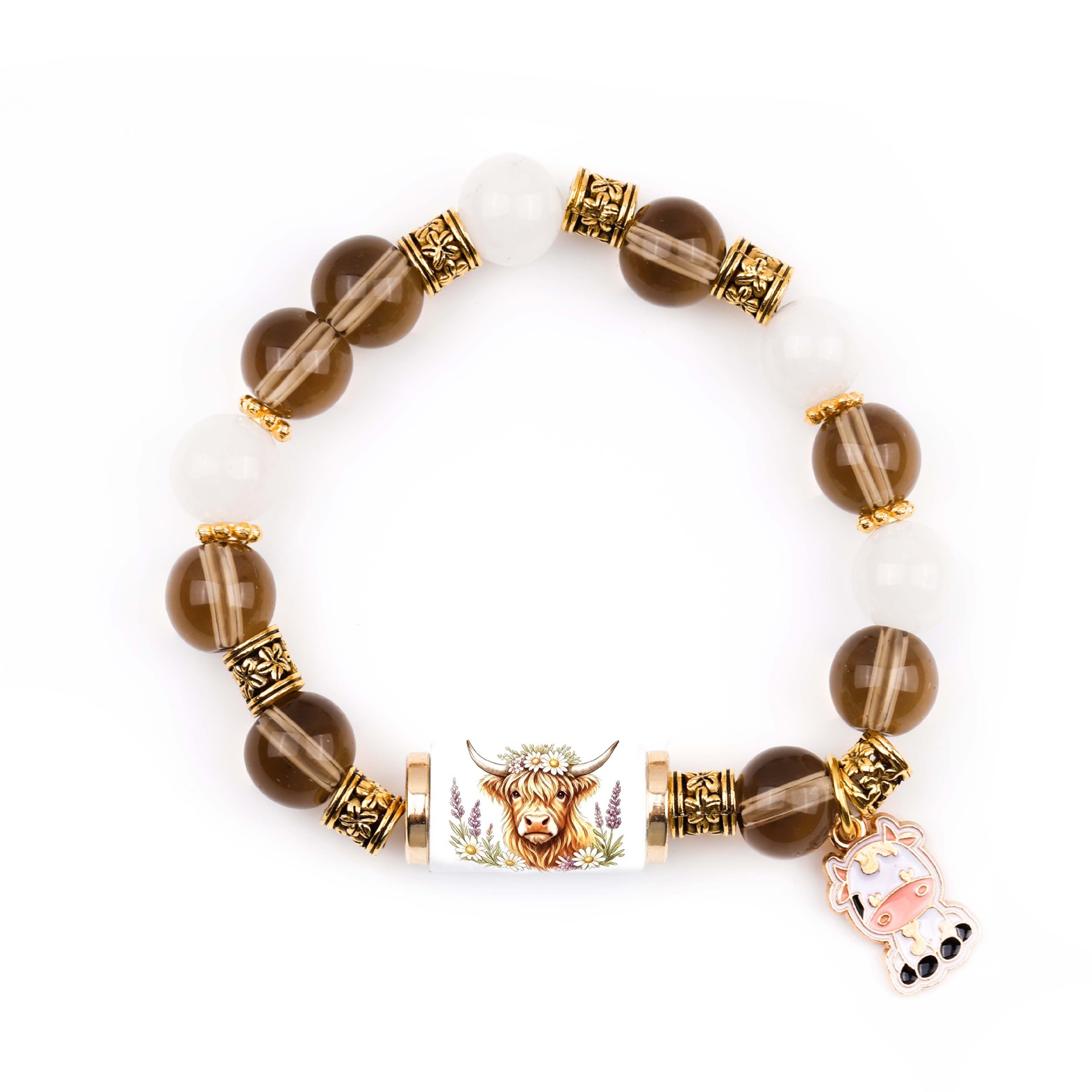 Highland cow crystal bracelet