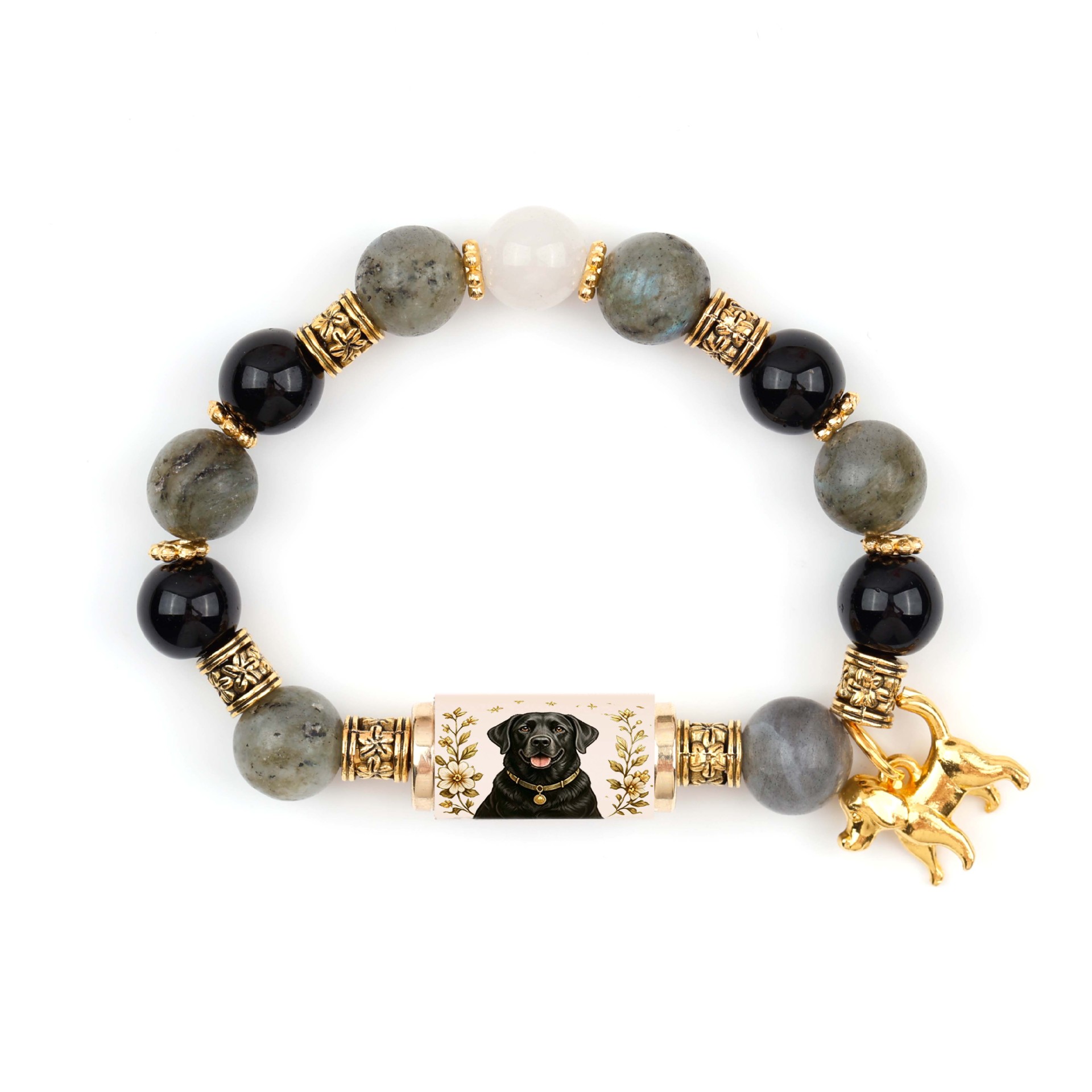 Black labradorite crystal bracelet