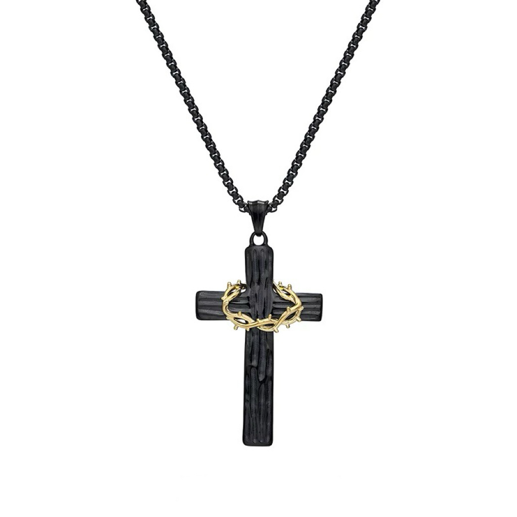 Black pendant with chain