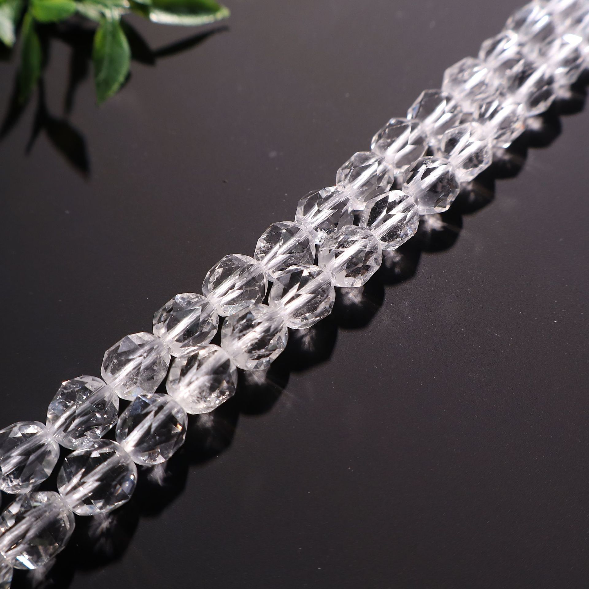 8mm diamond-cut round beads (about 48 pieces)